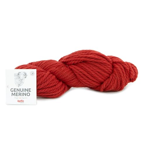 Katia Genuine Merino, dicke Merinowolle rot aus Spanien, ideal für Jacken, Pullover und Schals, chlorfrei und hypoallergen (53 rot) von Katia