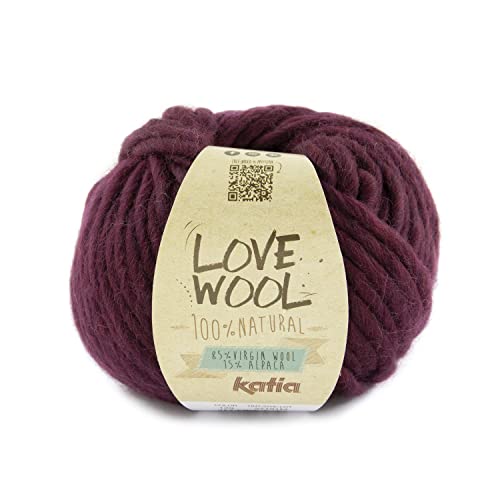 Katia Love Wool - Farbe: Berenjena (129) - 100 g/ca. 50 m Wolle von Katia