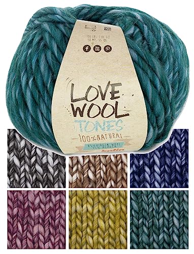 Katia Love Wool Tones | dicke Wolle Dochtgarn Schurwolle und Alpaka zum Stricken und Häkeln | 100g 50m (203) von Katia