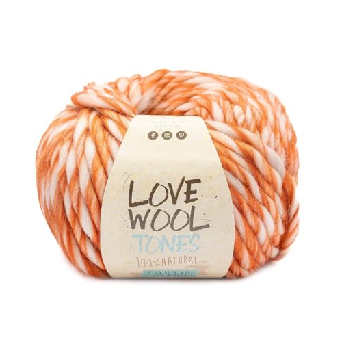 Katia Love Wool Tones | dicke Wolle Dochtgarn Schurwolle und Alpaka zum Stricken und Häkeln | 100g 50m (206 Orange) von Katia