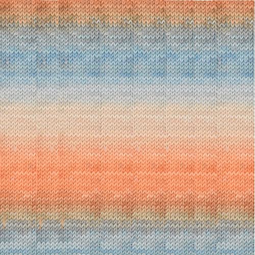 Katia Merino Baby Aquarelle - Farbe: Naranja/Beige/Azul (350) - 50 g/ca. 165 m Wolle von Katia