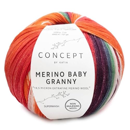 Katia Merino Baby Granny Wolle, Orange, Cod.505 von Katia