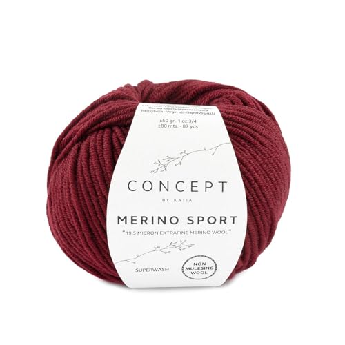 Katia Merino Sport - CONCEPT - Farbe: Granate (22) - 50 g/ca. 80 m Wolle von Katia