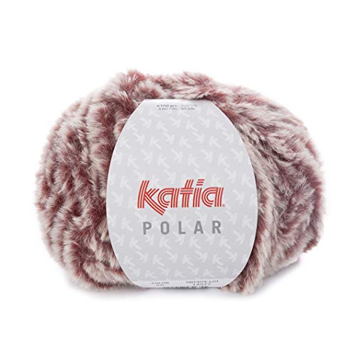 Katia Polar Fb. 90 - Burdeos, 100g Flauschwolle zum Stricken und Häkeln, Wolle Felloptik von Katia