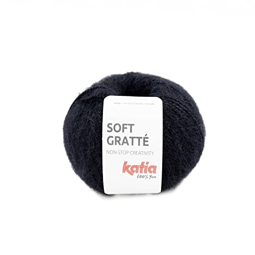 Katia Soft Gratté - Farbe: Negro (76) - 50 g/ca. 150 m Wolle von Katia