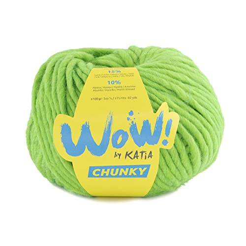 Katia Wow Chunky Wolle Knäuel Farbe Sehen Fluor Cod.62 von Katia