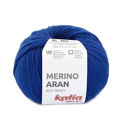 Merino Aran Katia Wolle 100 Gramm 155 Meter (Ultramarinblau (99)) von Katia