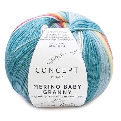 Merino BABY GRANNY Wolle Katia, Farbe Aquamarin, Artikelnr. 503 von Katia