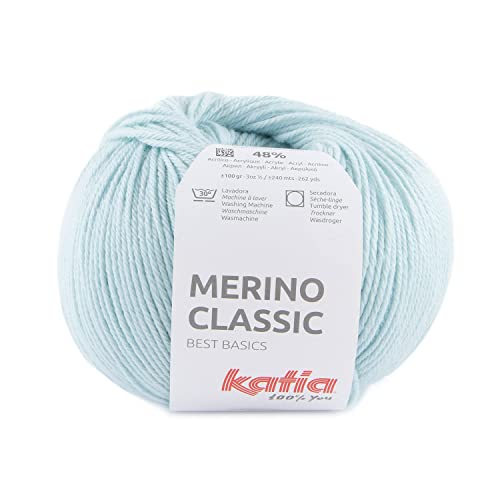 Merino Classic Katia Wolle 100 Gramm 240 Meter (Celeste sehr hell 93) von Katia