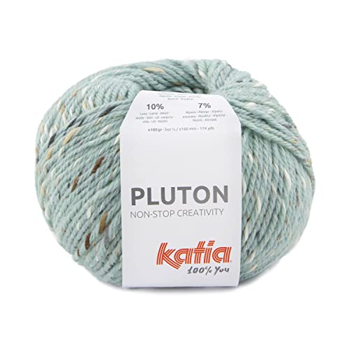 Pluton von Katia, Strickgarn Wolle zum Häkeln & Stricken, 100 Gramm und 160 Meter, (Grün Türkis Braun (62)) von Katia