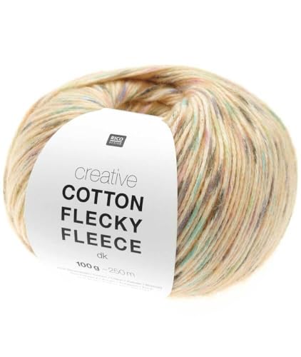 Rico Design 100g Creative Cotton Flecky Fleece dk - Farbe: 14 - orange - einfarbiger Flausch in den bedruckte Baumwollfäden hineingearbeitet sind von Katia