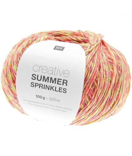 Rico Design 100g Creative Summer Sprinkles - Farbe: 08 - neon pink - Das Gute-Laune-Sommergarn. von Katia