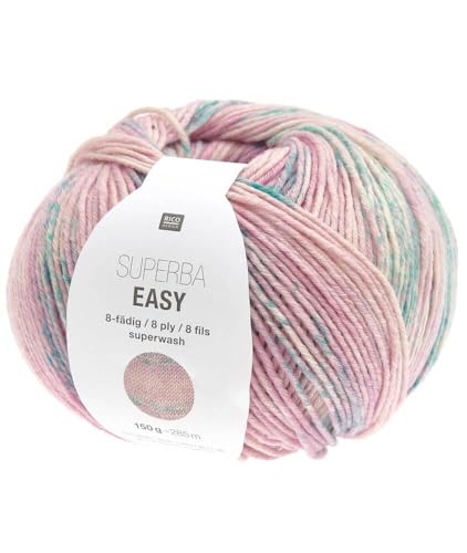 Rico Design 150g Superba Easy - Farbe: 003 - spring - Das 8-fädige Sockengarn Superba Easy zeichnet sich durch eine Streifenoptik aus. von Katia