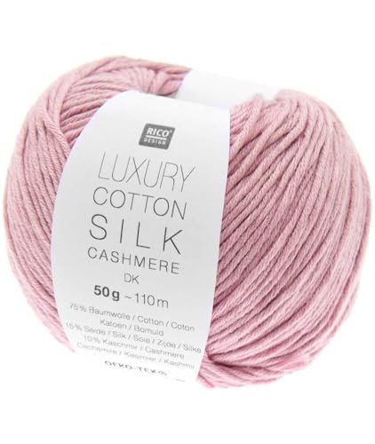 Rico Design 50g Luxury Cotton Silk Cashmere dk - Farbe 03 - orchidee - das Garn begeistert mit seinem gleichmäßigen Maschenbild von Katia