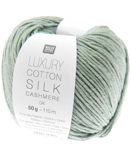 Rico Design 50g Luxury Cotton Silk Cashmere dk - Farbe 04 - aqua - das Garn begeistert mit seinem gleichmäßigen Maschenbild von Katia