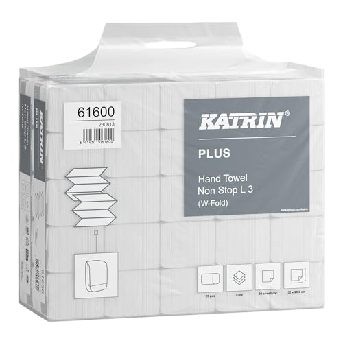 Katrin Plus Falthandtuchpapier L3 W, 20,3 x 32,0 cm, 3-lagig, 2.250 Blatt, weiß von Katrin