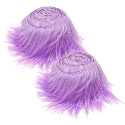 2pcs Kunstfell Band, Kunstfell Bordüre Band Dekoband Kunstpelz zum basteln Flauschige Dekoband für Weihnachten GNOME Furry Faux Precut Strips Plüsch Pelz Fell Stoff Fluffy Beard Santa Hair von Katutude