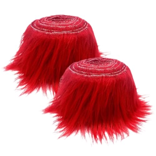 2pcs Kunstfell Band, Kunstfell Bordüre Band Dekoband Kunstpelz zum basteln Flauschige Dekoband für Weihnachten GNOME Furry Faux Precut Strips Plüsch Pelz Fell Stoff Fluffy Beard Santa Hair von Katutude