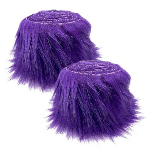 2pcs Kunstfell Band, Kunstfell Bordüre Band Dekoband Kunstpelz zum basteln Flauschige Dekoband für Weihnachten GNOME Furry Faux Precut Strips Plüsch Pelz Fell Stoff Fluffy Beard Santa Hair von Katutude