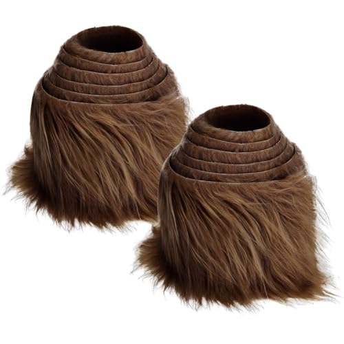 2pcs Kunstfell Band, Kunstfell Bordüre Band Dekoband Kunstpelz zum basteln Flauschige Dekoband für Weihnachten GNOME Furry Faux Precut Strips Plüsch Pelz Fell Stoff Fluffy Beard Santa Hair von Katutude