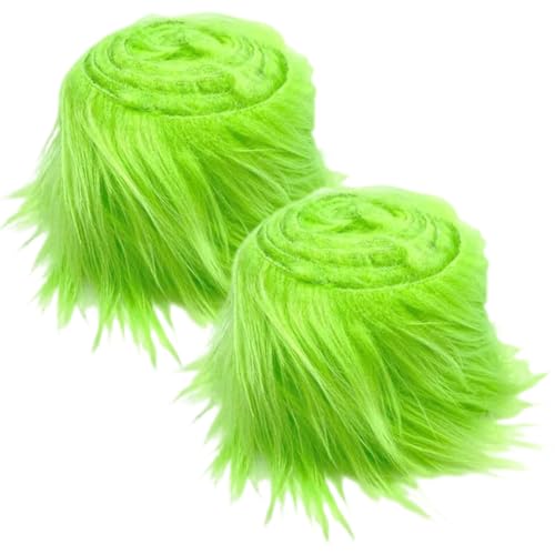 2pcs Kunstfell Band, Kunstfell Bordüre Band Dekoband Kunstpelz zum basteln Flauschige Dekoband für Weihnachten GNOME Furry Faux Precut Strips Plüsch Pelz Fell Stoff Fluffy Beard Santa Hair von Katutude