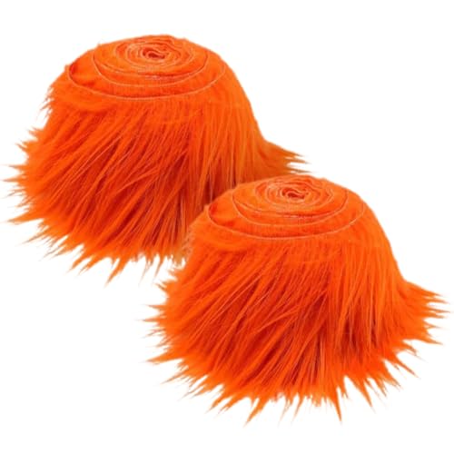 2pcs Kunstfell Band, Kunstfell Bordüre Band Dekoband Kunstpelz zum basteln Flauschige Dekoband für Weihnachten GNOME Furry Faux Precut Strips Plüsch Pelz Fell Stoff Fluffy Beard Santa Hair von Katutude