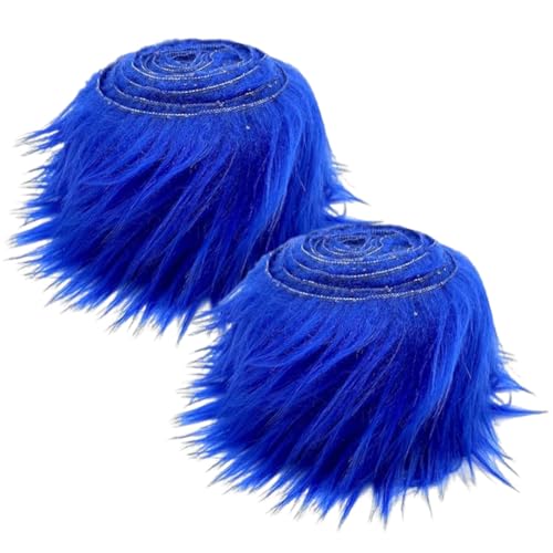 2pcs Kunstfell Band, Kunstfell Bordüre Band Dekoband Kunstpelz zum basteln Flauschige Dekoband für Weihnachten GNOME Furry Faux Precut Strips Plüsch Pelz Fell Stoff Fluffy Beard Santa Hair von Katutude