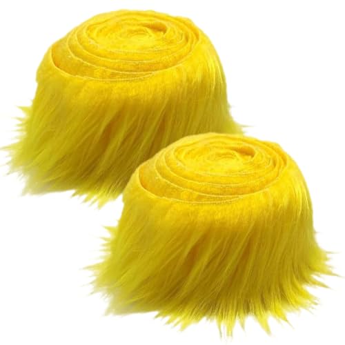 2pcs Kunstfell Band, Kunstfell Bordüre Band Dekoband Kunstpelz zum basteln Flauschige Dekoband für Weihnachten GNOME Furry Faux Precut Strips Plüsch Pelz Fell Stoff Fluffy Beard Santa Hair von Katutude