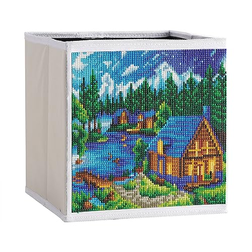 DIY Diamond Painting Aufbewahrungsbox, Aufbewahrungsbox Faltbare, 25x25x25cm Aufbewahrungskiste, Aufbewahrungswürfel, Faltbox, Organizer Box für Spielzeug, Kleidung von Katutude