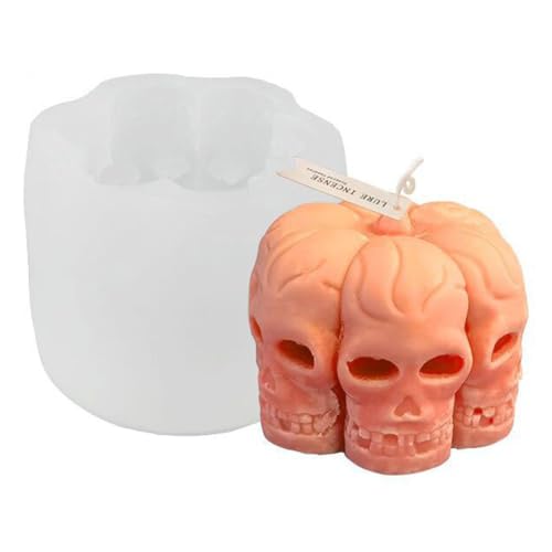 Halloween Kerzenform Totenkopf Silikonformen für Kerzen Halloween Epoxidharz Silikonformen 3D Halloween Totenkopf Kerzenform zur Kerzenherstellung von Katutude