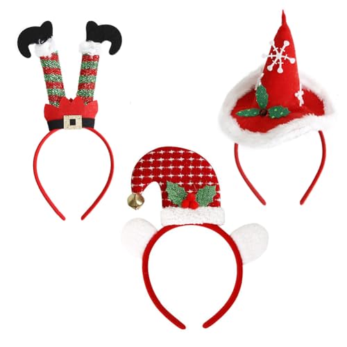 Katutude 3 Stück Weihnachten Haarreif Weihnachten Stirnbänder Weihnachten Haarreifen Weihnachten Haarband Weihnachts Kopfschmuck Weihnachtshaarschmuck für Weihnachten Party Favor von Katutude