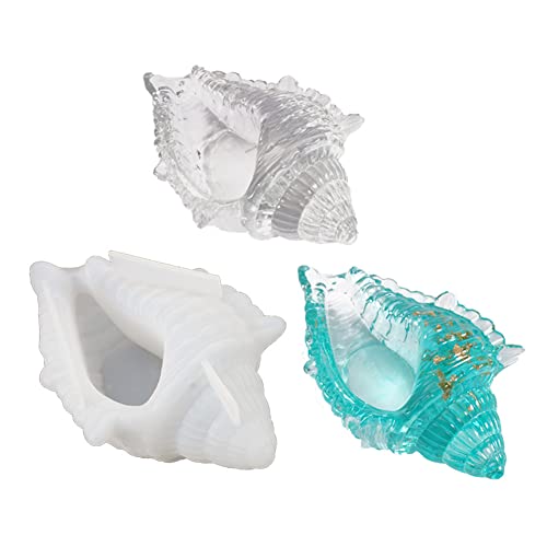 Katutude Epoxidharz Formen Muschel Silikonform, Muschelform Silikon Aufbewahrungsform, 3D Conch Gießform Resin Molds Tablett Gießform für Schmuck Süßigkeiten Seife von Katutude