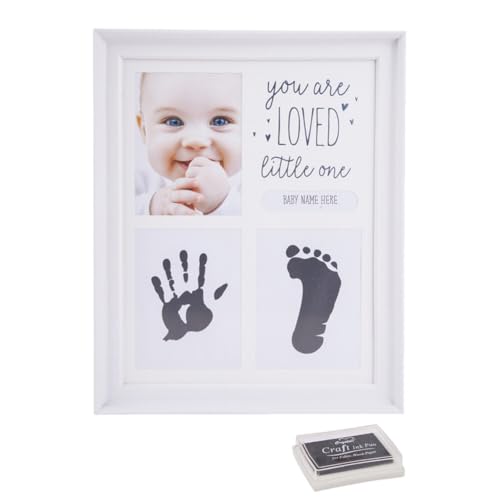 Katutude Handprint Baby Fotorahmen, Handabdruck Baby Bilderrahmen 3 in 1 Baby Bilderrahmen Baby Handabdruck Fußabdruck Fotoalbum Baby Bilderrahmen Erstes Jahr Jubiläum Wachstumsrekord Babygeschenke von Katutude