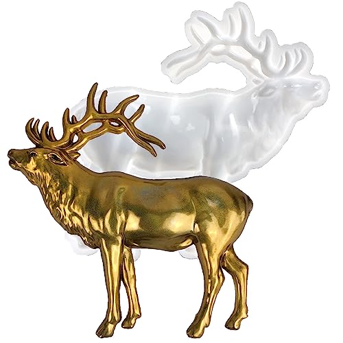 Katutude Hirsch Silikonform 3D-Große Tier-Silikonformen, Epoxidharz Form Tier Gießform Animal Resin Molds Silicone Wanddekorationen Harzform Für Wandbehang DIY Harz Handwerk Ornament Anhänger von Katutude