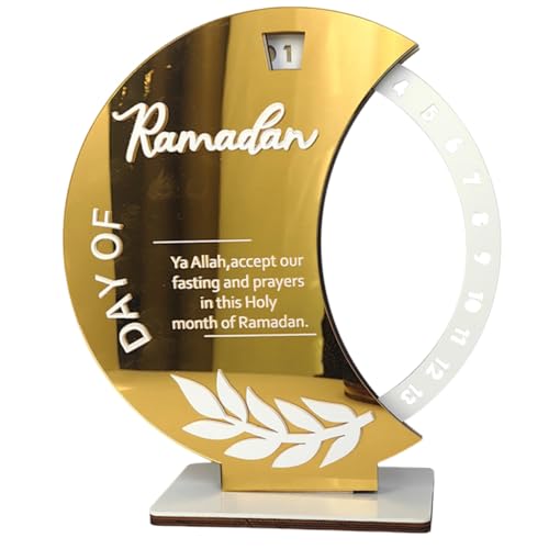 Ramadan Kalender Ramadan Adventskalender Ramadan Countdown Kalender aus Holz drehbar Eid Mubarak Kalender 30 Tage Countdown für die Ramadan Dekoration von Katutude