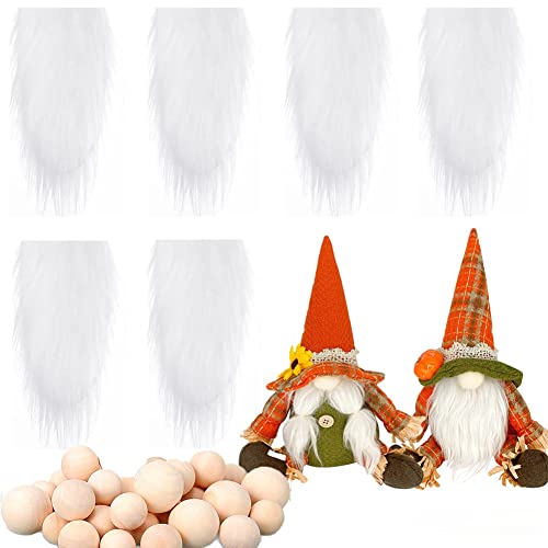 Vorgeschnittener Wichtelbart Zum Basteln, GNOME Zwergbart Kunstpelzstoff Kunstfell GNOME DIY Wichtel Bart Mit Holzkugeln Nase, Für Wichtel Zubehör Kindergeschenke von Katutude