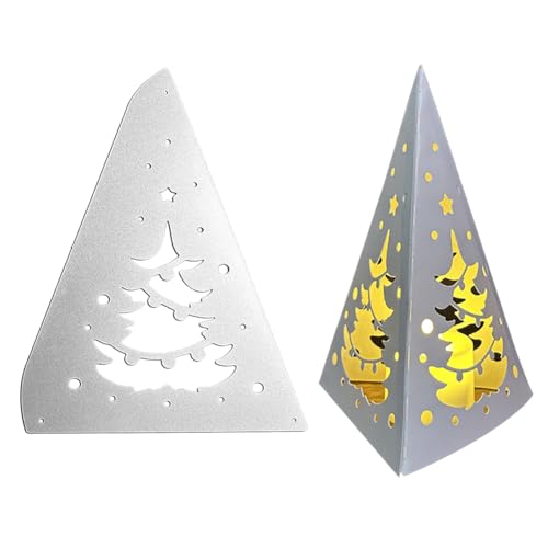 Weihnachten Laterne Stanzschablonen, Weihnachten Laterne Stanze Windlicht Weihnachten Metall Cutting Dies Stanzformen Lampenschirm Metall Prägeschablonen 3D Schablonen für DIY Weihnachtsdeko von Katutude