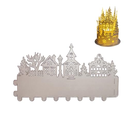 Weihnachten Stanzschablone Laterne Stanze Windlicht Weihnachten Kerzen Deko Metall 3D Stanzformen für Weihnachtslaternenbox Scrapbooking Cutting Dies Prägeschablone DIY Weihnachtsdeko von Katutude