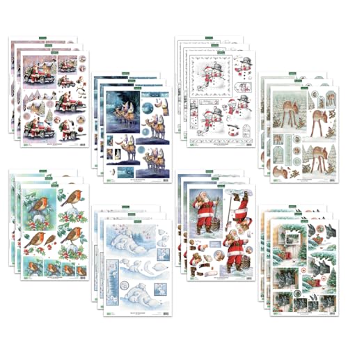 Katy Sue "Christmas Bundle" 3D-Stanz-Decoupage, 24 Blatt, für Kartenherstellung und Bastelarbeiten von Katy Sue