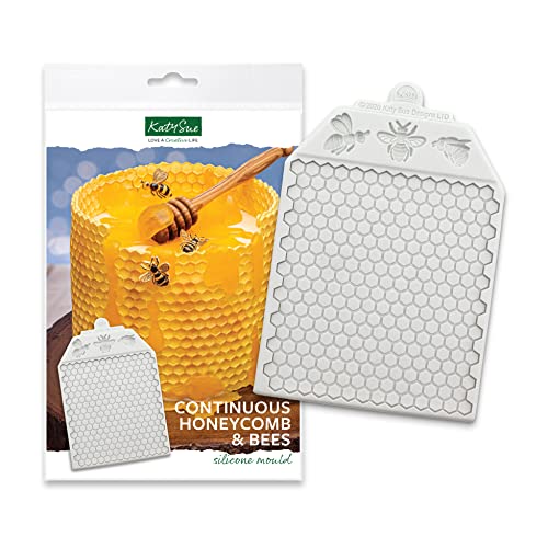 Katy Sue Designs DM0054 Continuous Honeycomb and Bees Silikonformen, Kuchenformen, Bastelformen, Silicone, grau von Katy Sue