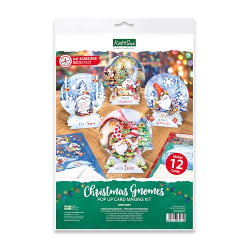 Katy Sue Weihnachtswichtel zum Basteln von Pop-Up-Karten für Erwachsene Macht 12 Karten & enthält Zwerg gestanzte Decoupage-Papierbögen, Stützen, Umschläge und Schaumstoff-Pads für Katy Sue Weihnachtswichtel zum Basteln von Pop-Up-Karten für Erwachsene Macht 12 Karten & enthält Zwerg gestanzte Decoupage-Papierbögen, Stützen, Umschläge und Schaumstoff-Pads für von Katy Sue