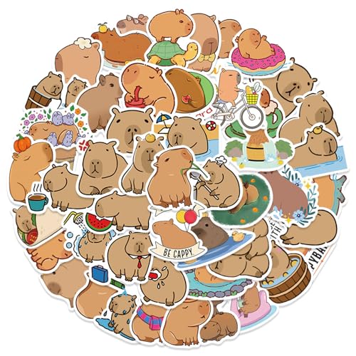 Katyjun 110 Stück Wasserdichte Vinyl Capybara Sticker von Katyjun