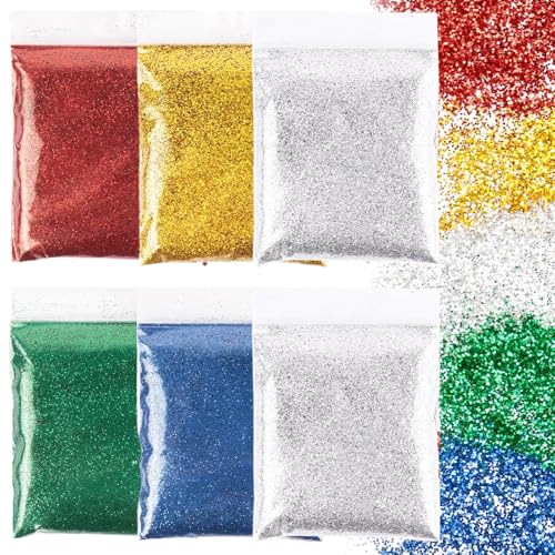 Katyjun 120 G Glitzerpulver zum Basteln, 5 Farben Extra Feiner Glitzer für Nagelkunst, Karten, Kunsthandwerk von Katyjun