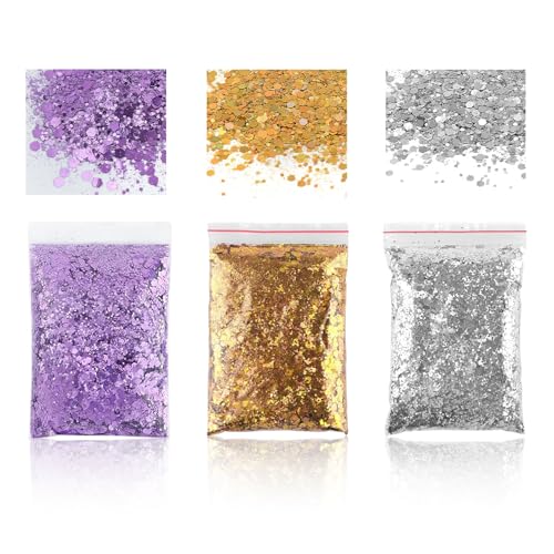 Katyjun 150g Glitzer Silber, Gold Glitzer Basteln für Makeup Nägel von Katyjun