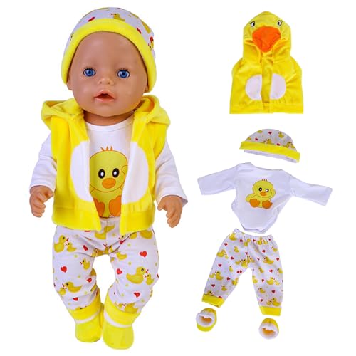 Katyjun Puppenkleidung 35-43 cm, Kleidung Puppe, Gelbe Enten Puppenkleider für Jungen und Mädchen von Katyjun