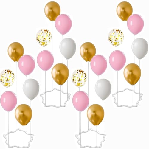 4 Stück Ballonständer Luftballon Ständer ballonständer für luftballons Ballonhalter für Hochzeiten, Tischdeko, Graduierungen, Weihnachten, Geburtstagesdeko von Kaucytue