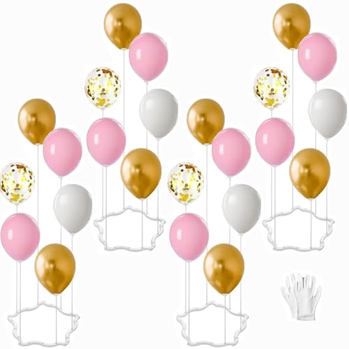 4 Stück Tischballonständer, Ballonstäbe für Hochzeiten, Babypartys, Abschlussfeiern, Weihnachten, Geburtstage von Kaucytue