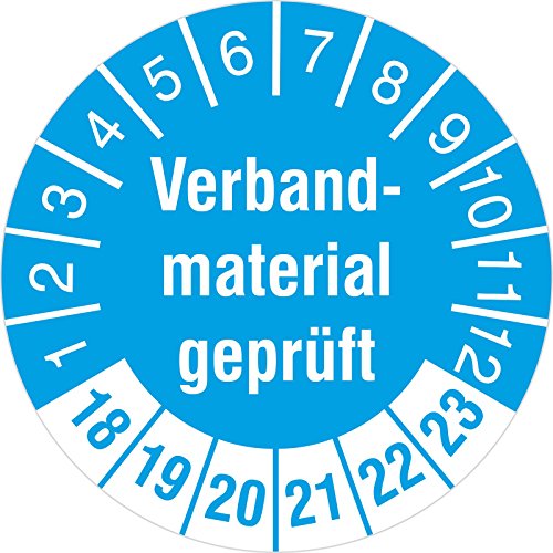 Prüfetiketten Verbandsmaterial geprüft Prüfplaketten 2026-31 (Durchmesser 30mm, 10) von Kaufdeinschild