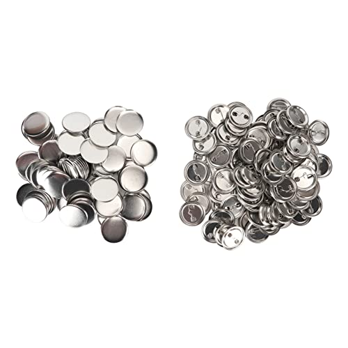 100 Set Pin-Back-Knopfteile aus Metall, Kunststoff, Rostfrei, Knopfherstellungszubehör für Abzeichen- und Geschenke (37MM) von Kavolet