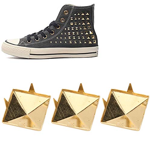 100 Stück Quadratische Pyramiden-Metallnieten mit 4 Krallen, Punk-Nieten für Kleidung, Handtaschen, Stiefel, Schuhe, Zubehör (12MM #12) von Kavolet